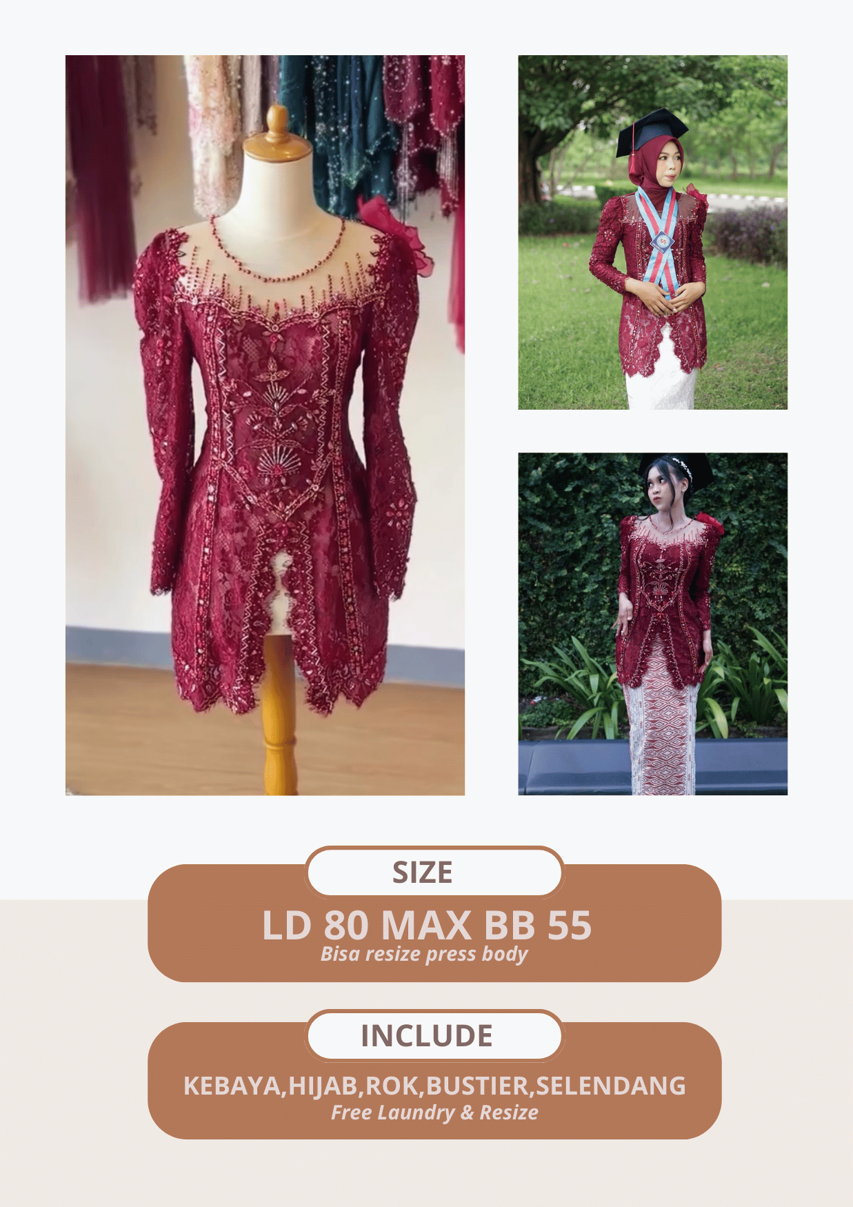 Kebaya Anindita Maroon