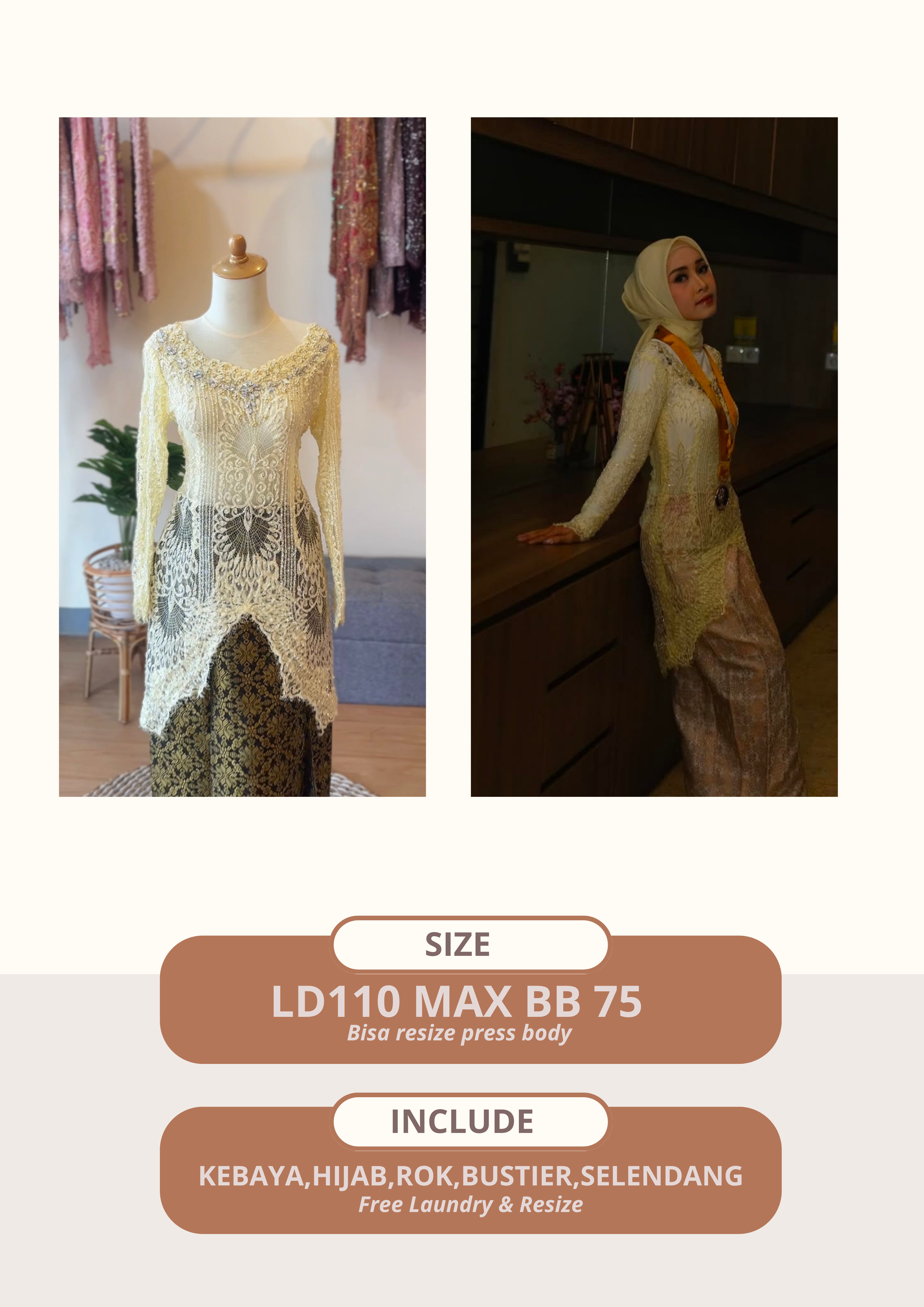 Kebaya Selfia Soft yellow (non hijab/hijab)