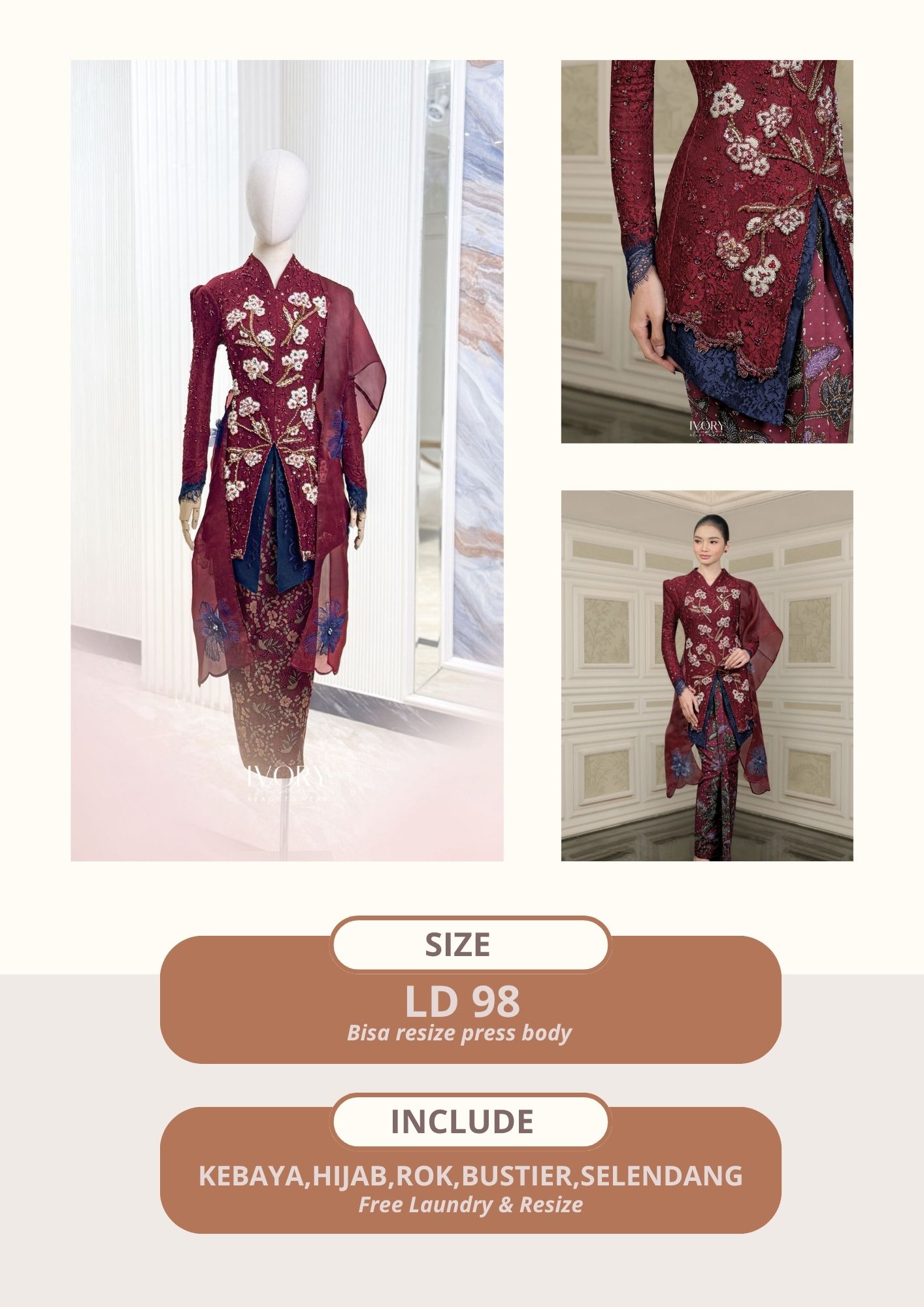 Vice Versa Burgundy on navy by Ivory studio