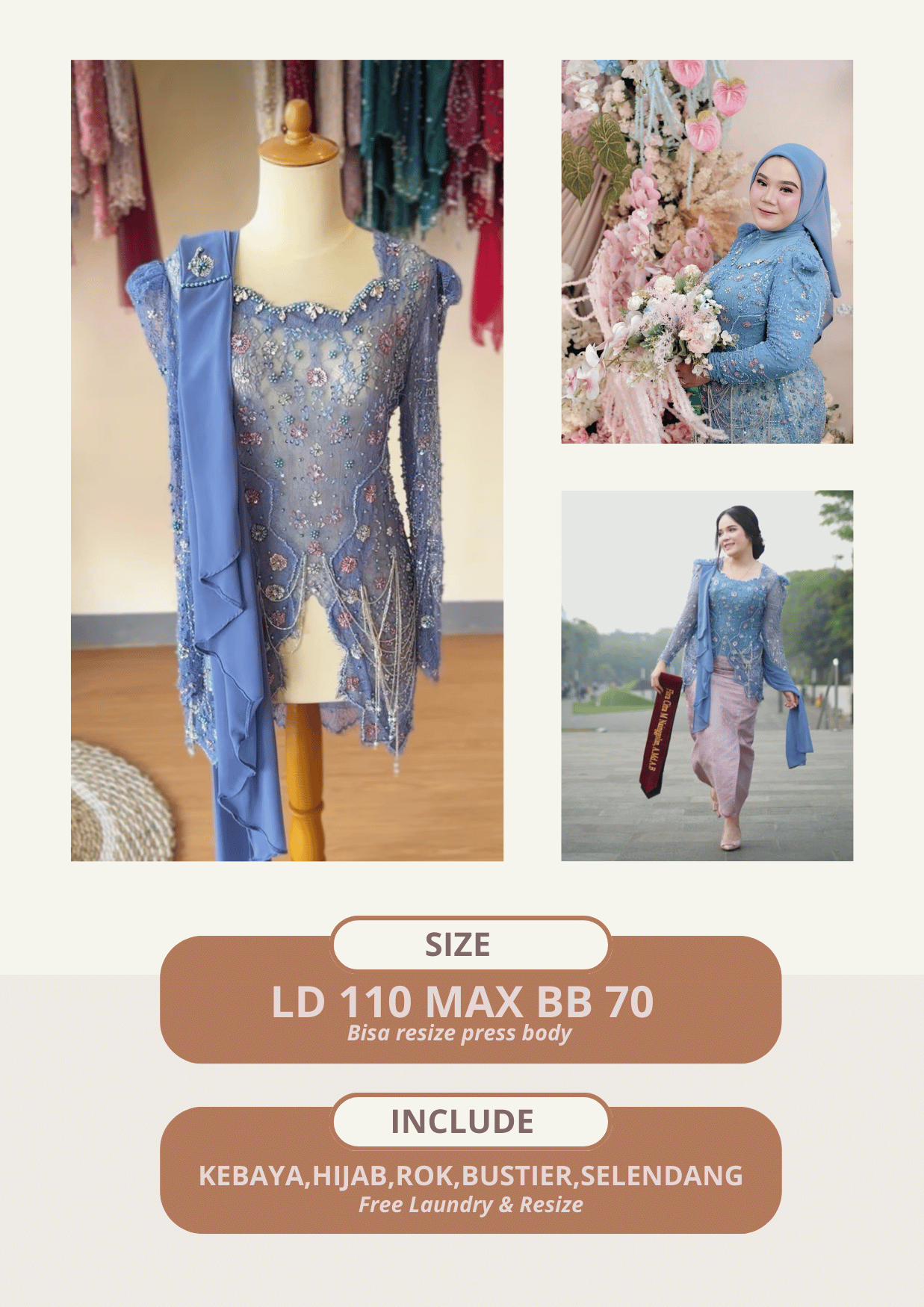 Kebaya Jeenna Denim