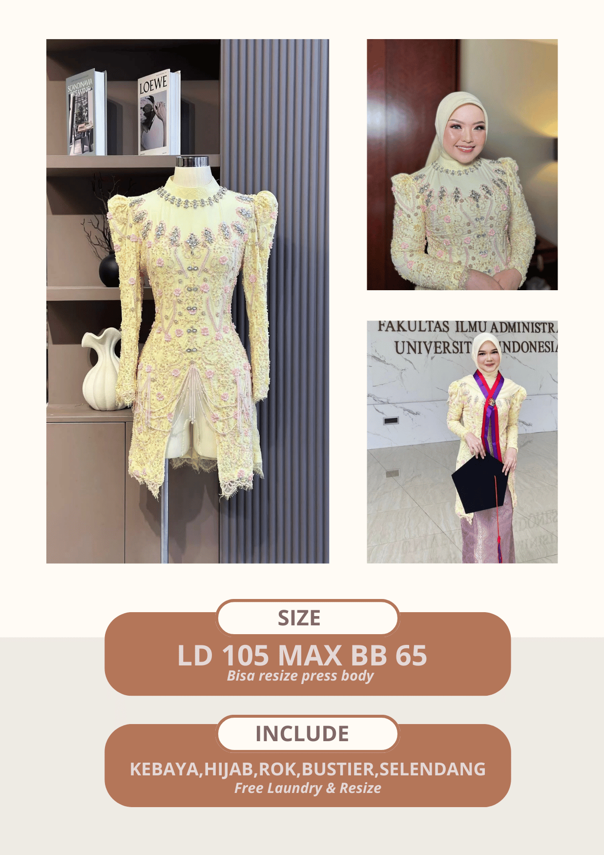 Kebaya Bianca Soft Yellow