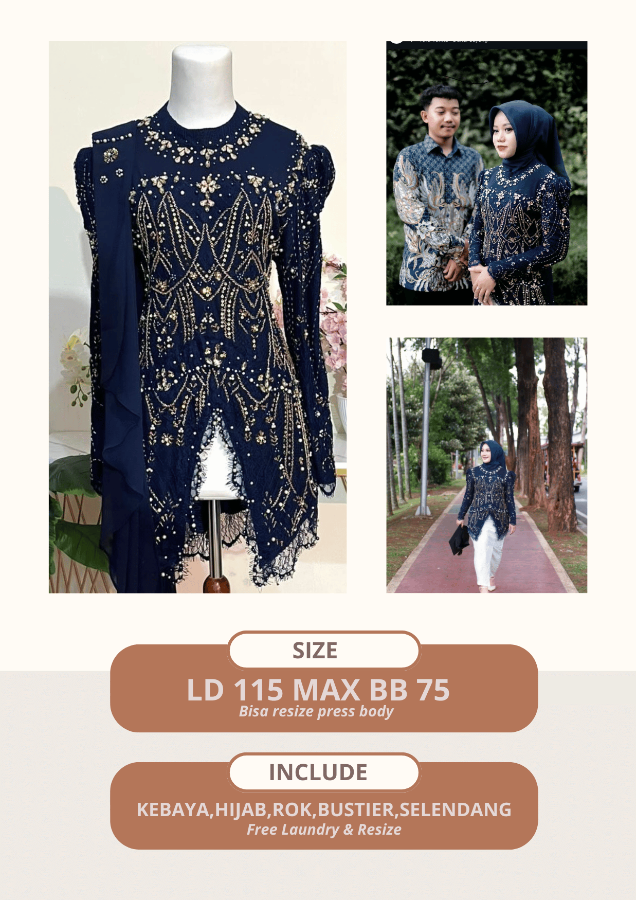 Kebaya Sifana Navy