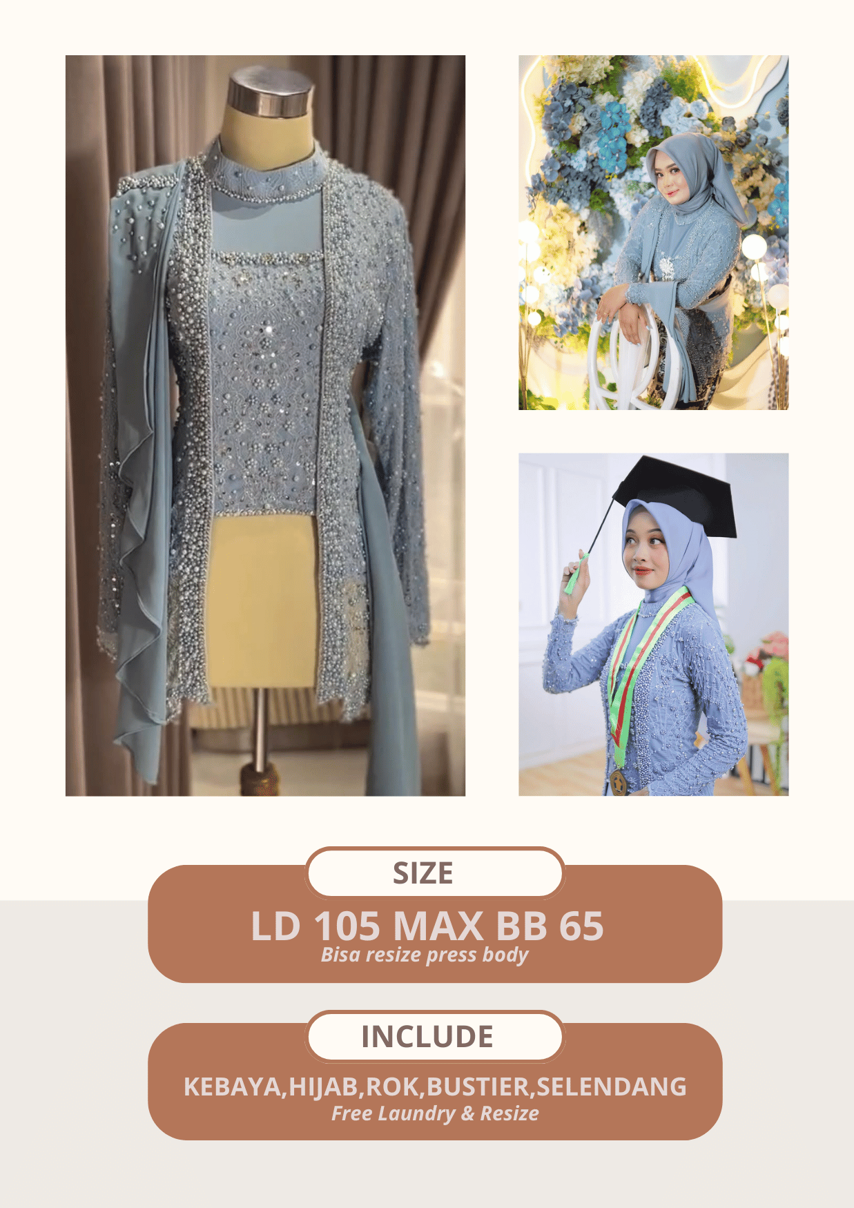 Kebaya Sefana Kutubaru Denim
