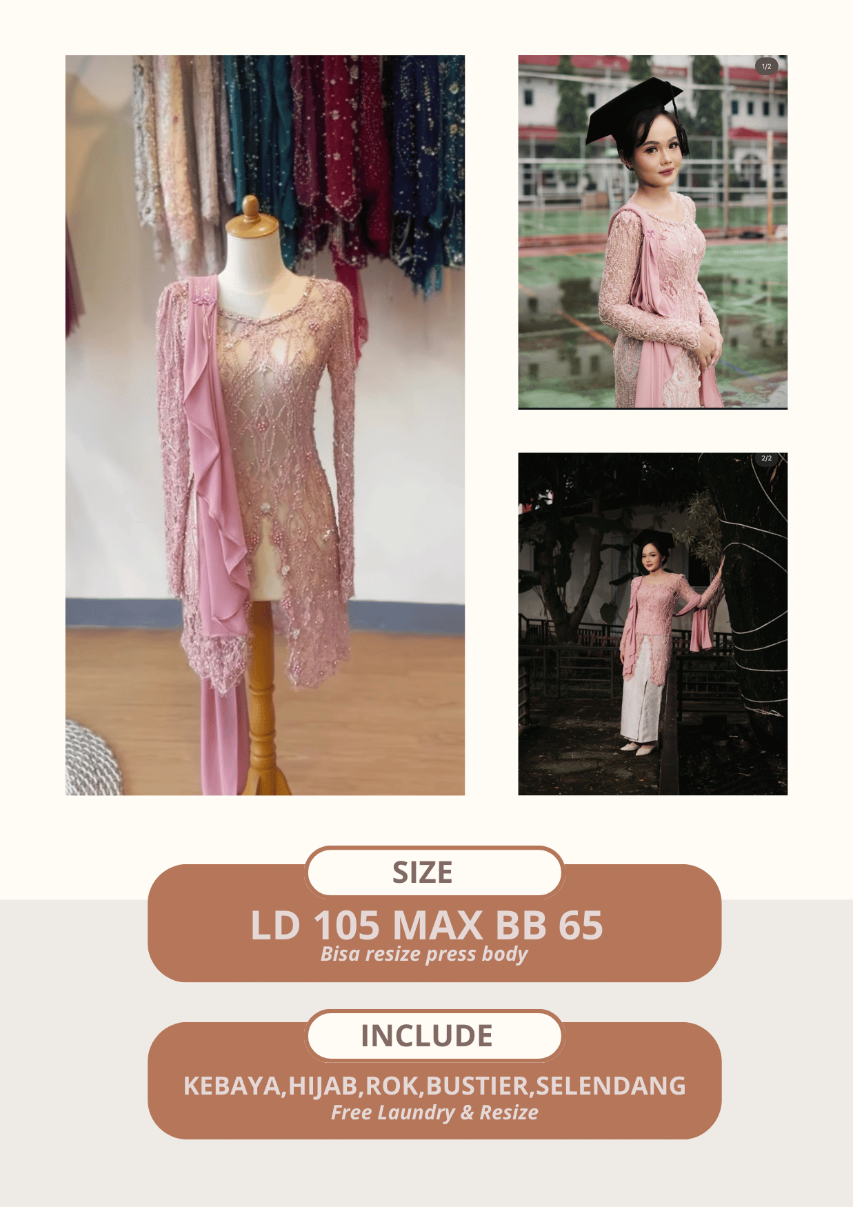 Kebaya Arora Soft Pink