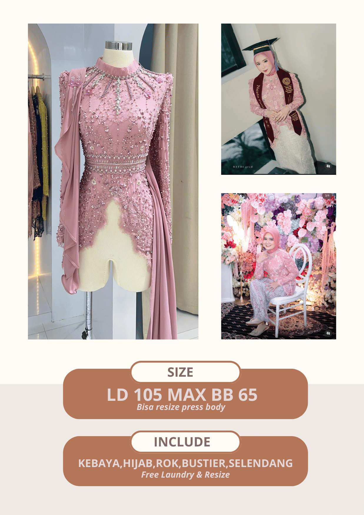 Kebaya Dewi Permata Pink