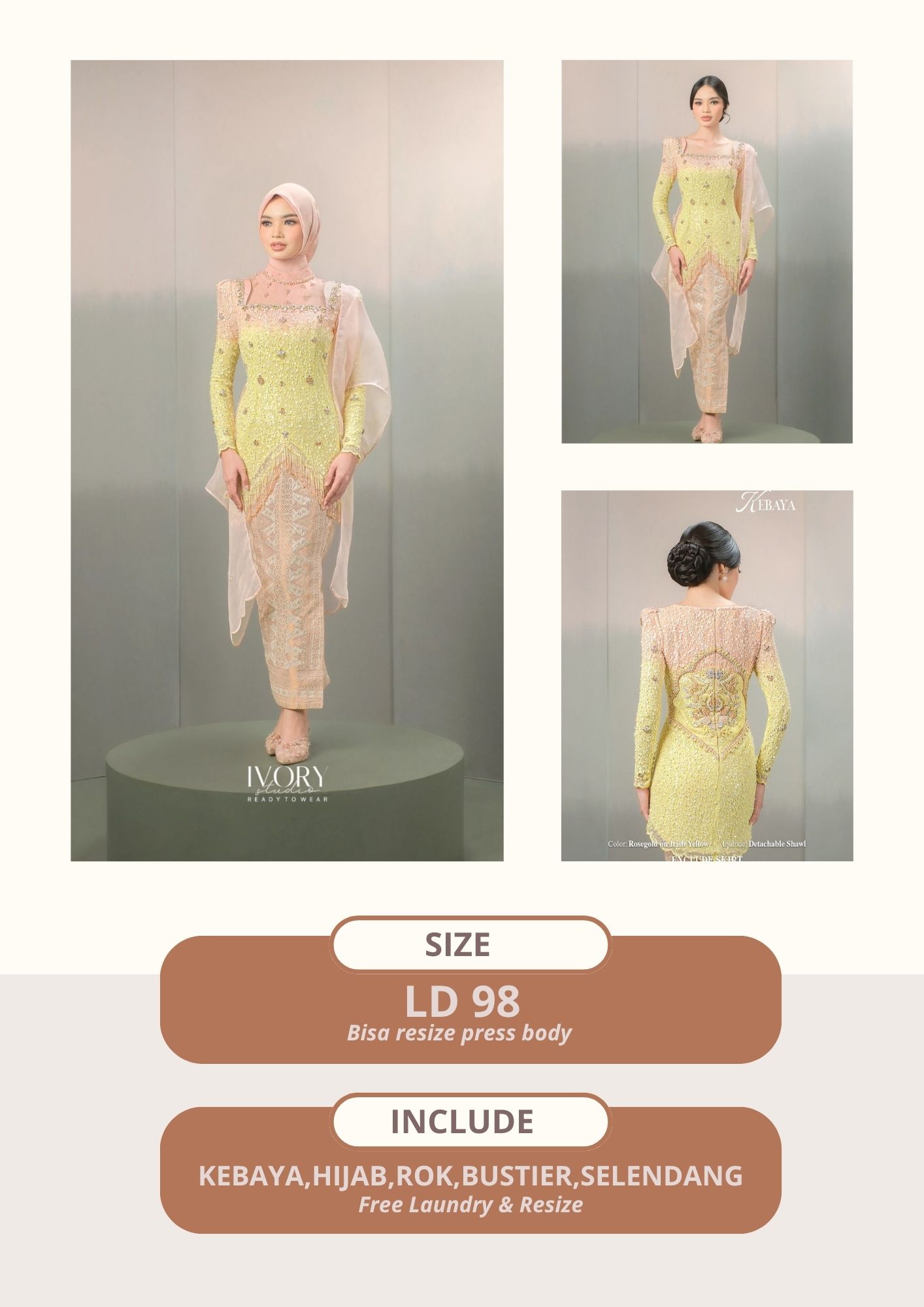 Kembang dadar Rose gold on Irish yellow by Ivory Studio