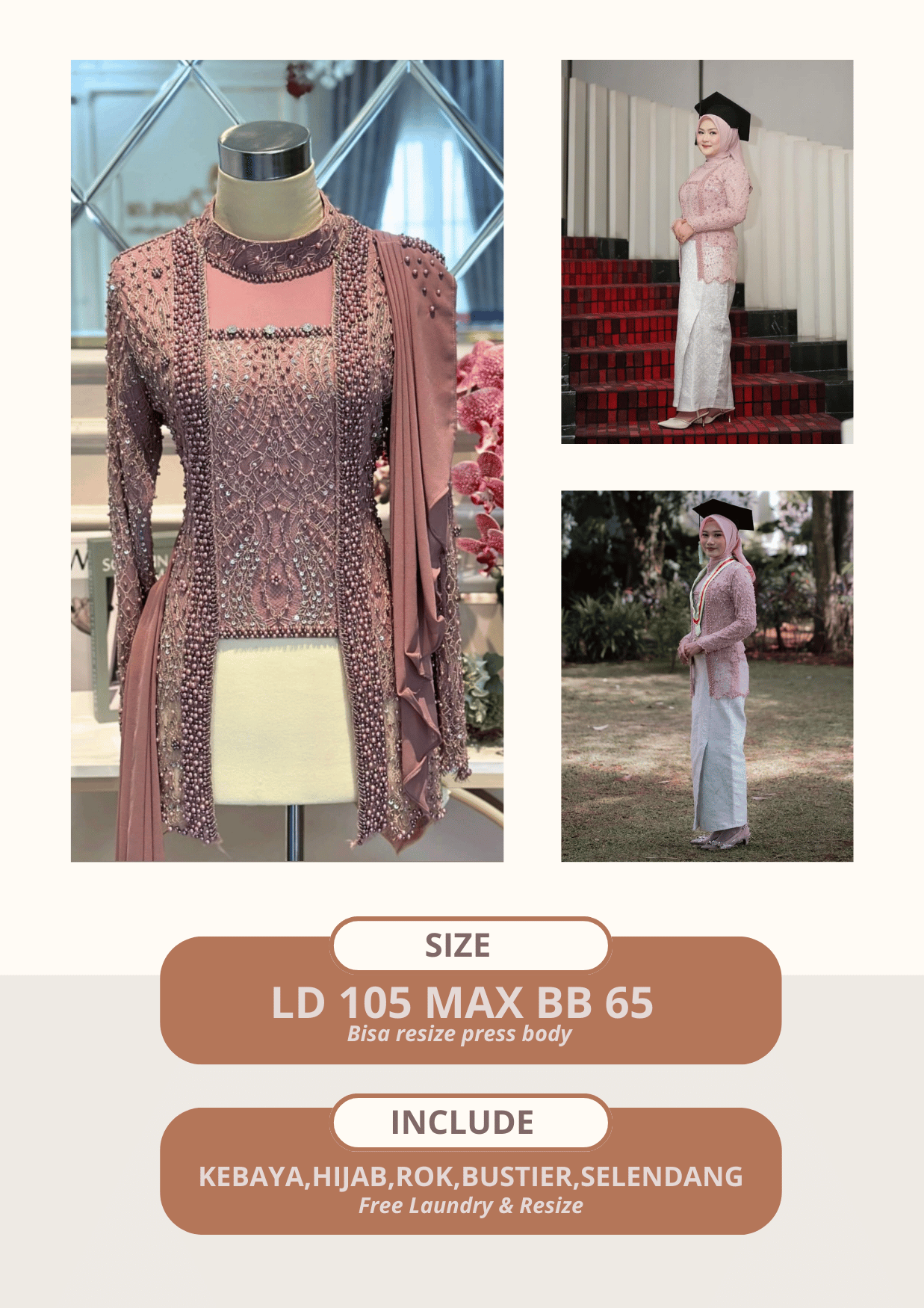 Kebaya Sefana Kutubaru pink