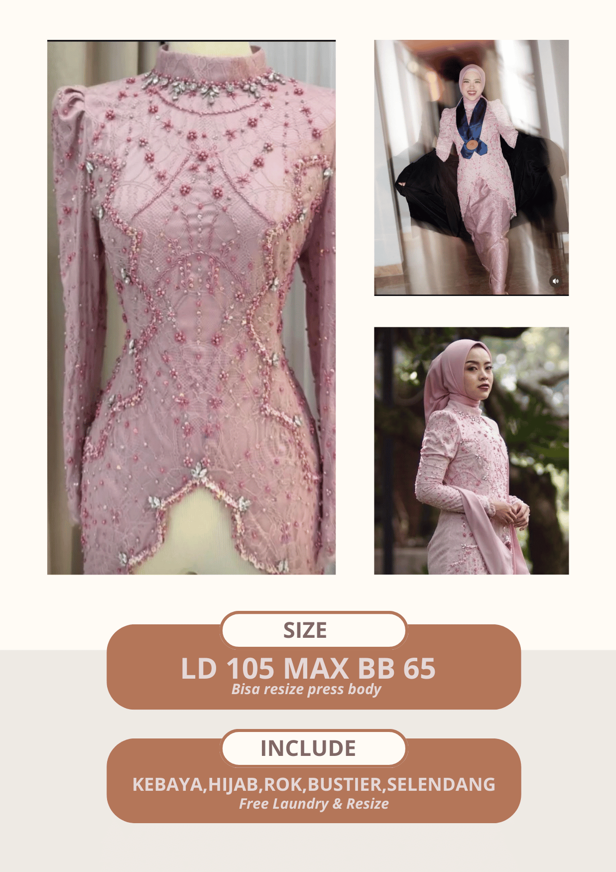 Kebaya Anila Soft Pink