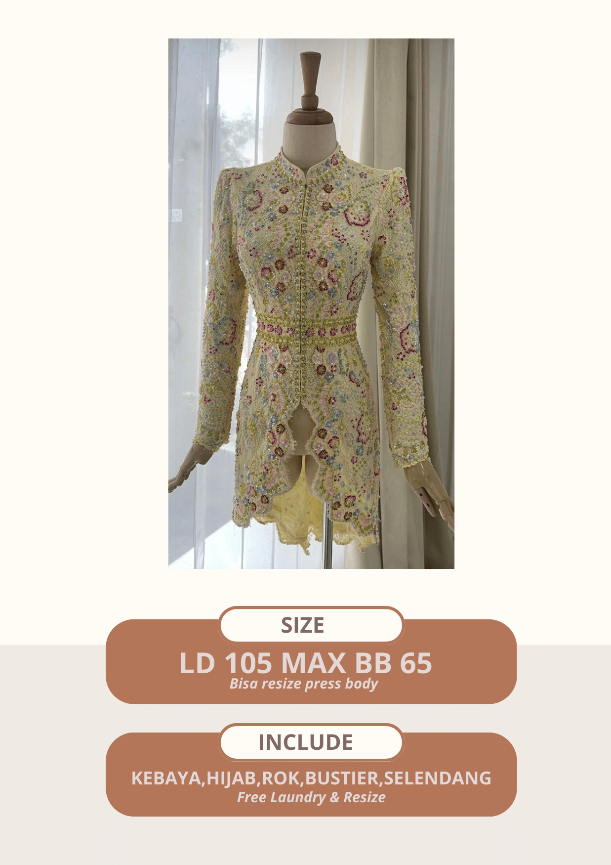 Kebaya Cassie Butter yellow