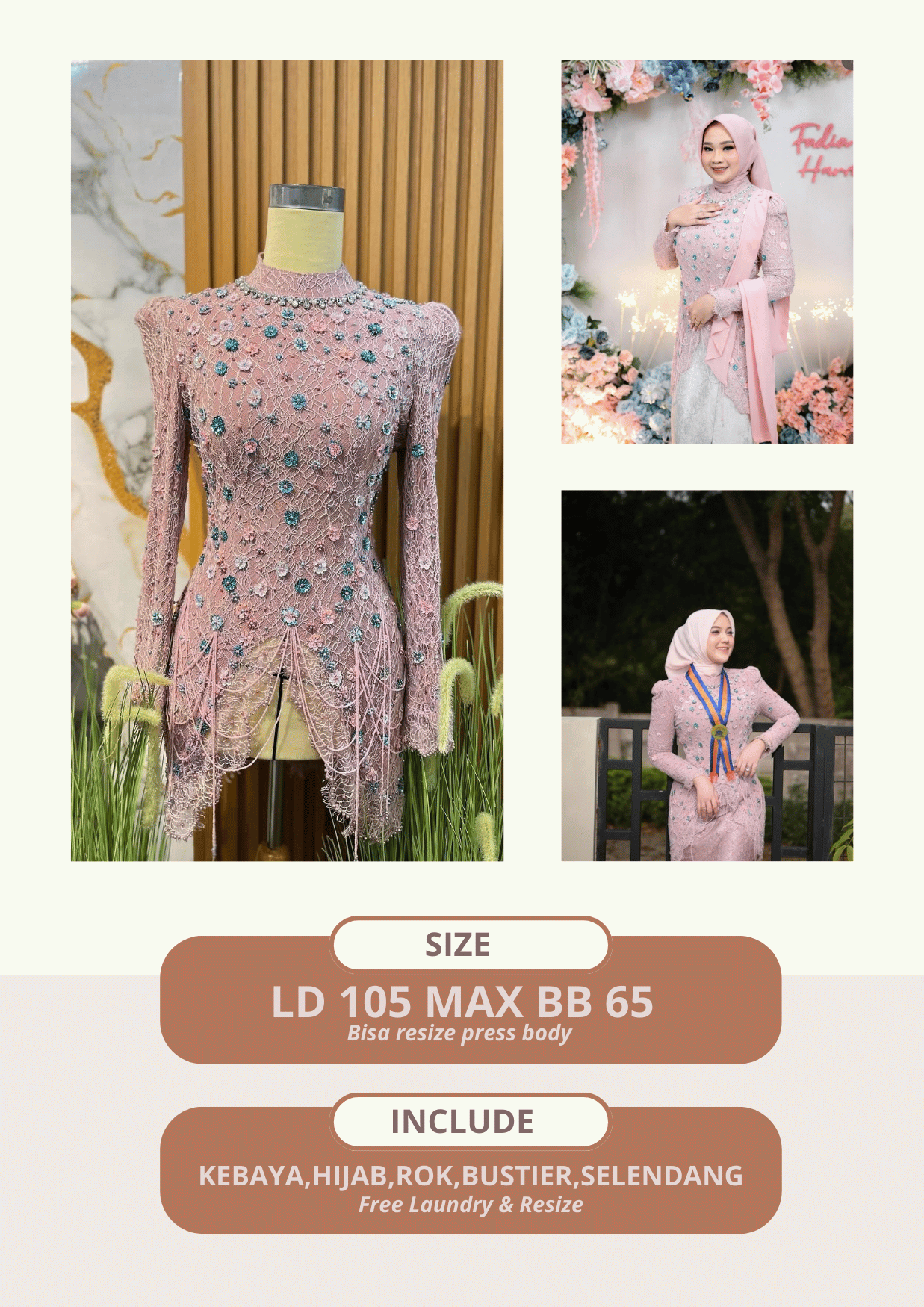 Kebaya Pink Flowers