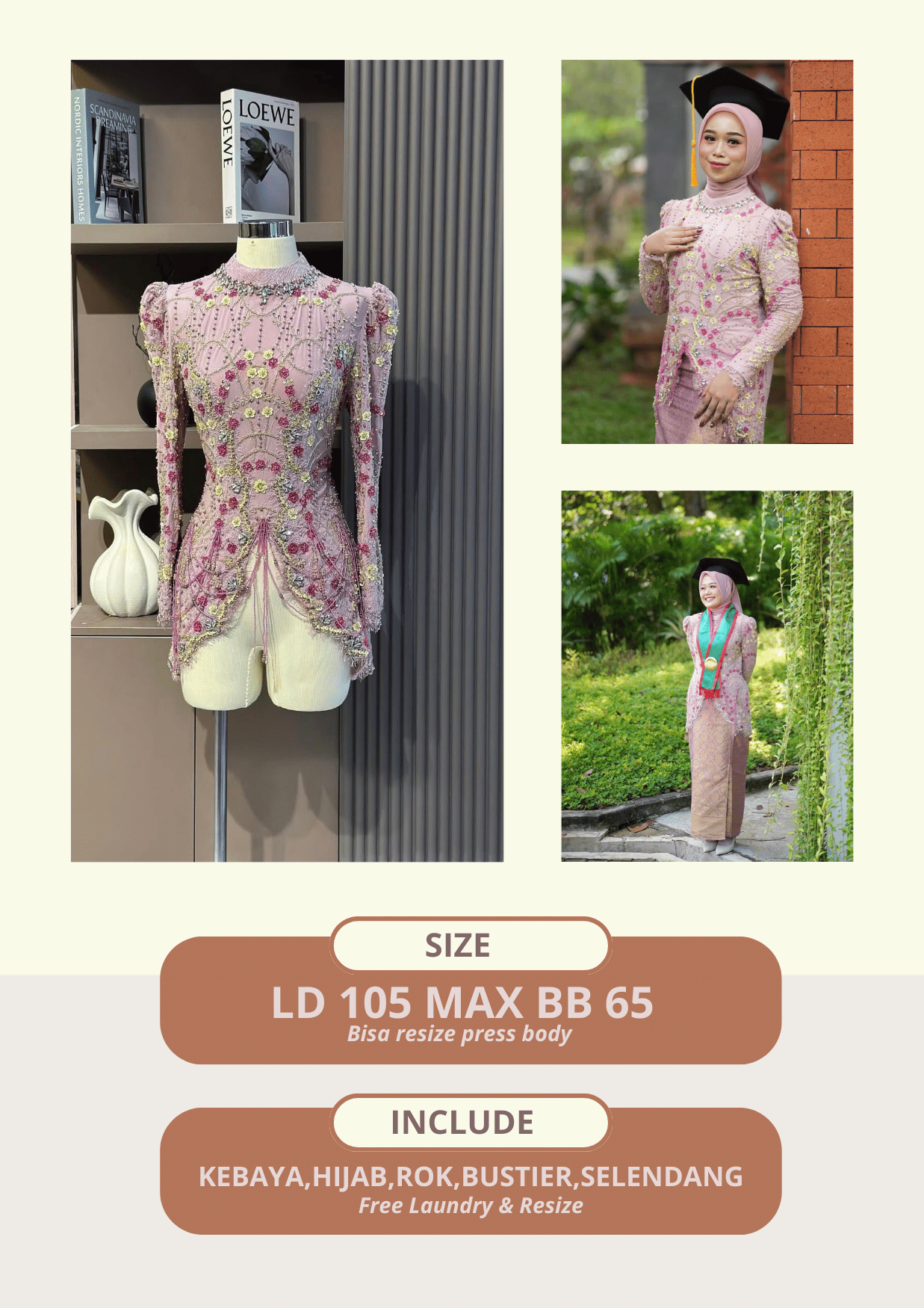 Kebaya Cassandra Pink Mix
