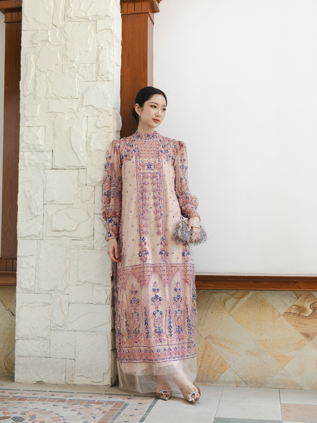 Serena dress by luxxe studio pink