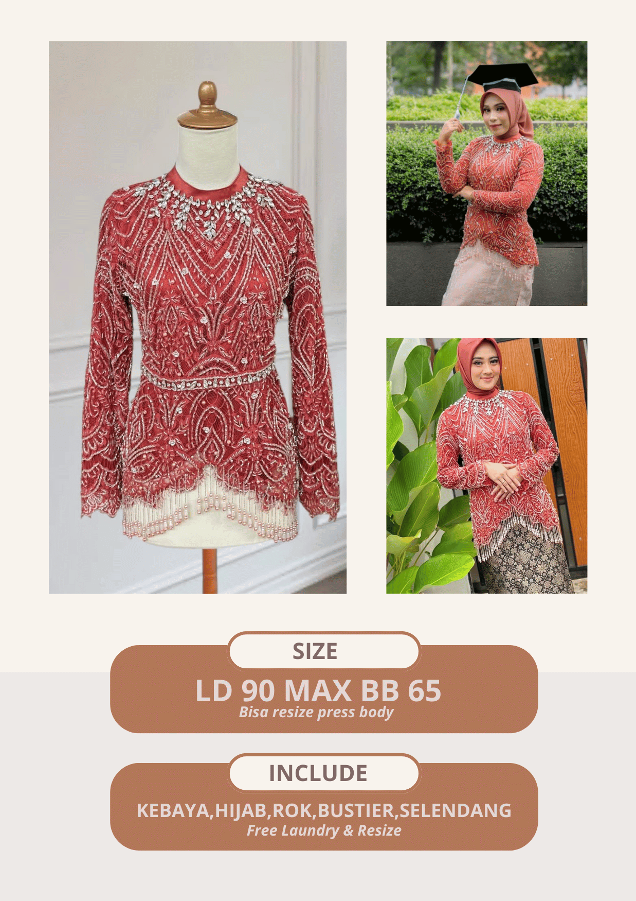 Kebaya Diane Terracota