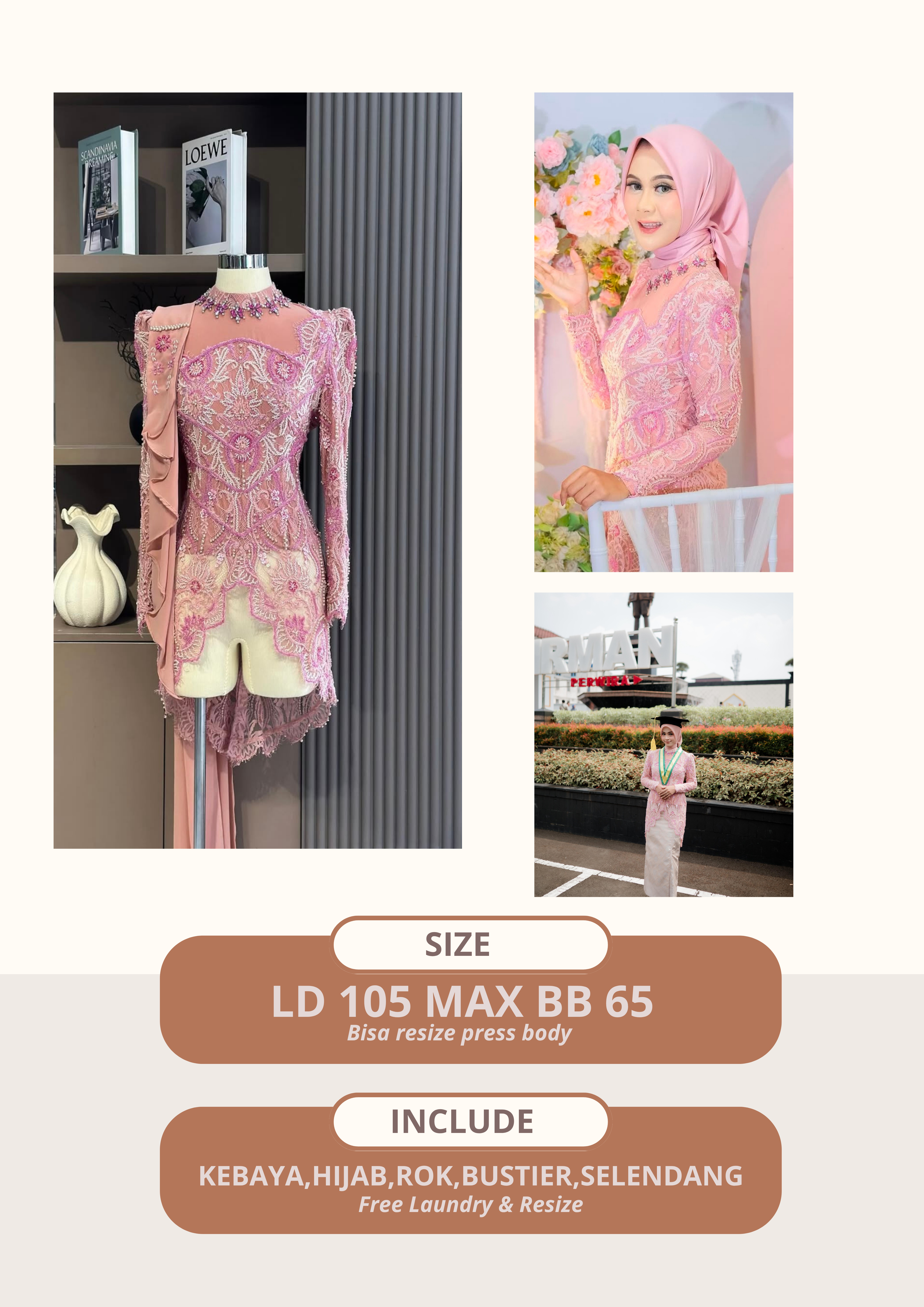 Kebaya Gloria Pink